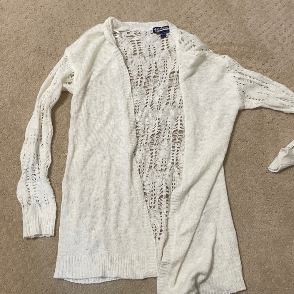 White cardigan